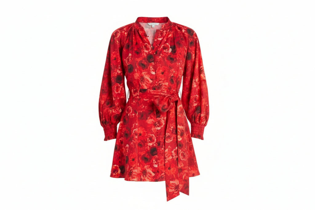 Alice & Olivia Janis Button Down Front Godet Mini Dress