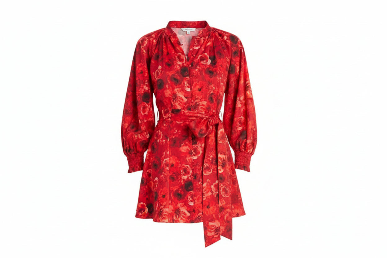 Alice & Olivia Janis Button Down Front Godet Mini Dress