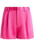 Alice and Olivia Conry Pleated Shorts in Hot Pink