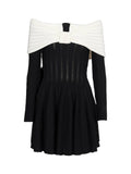 Balmain Off Shoulder Knitted Minidress