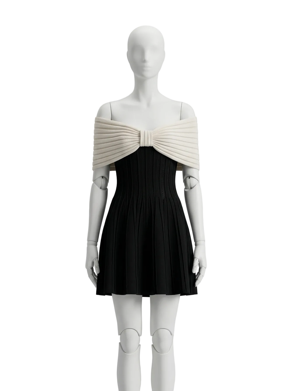 Balmain Off Shoulder Knitted Minidress