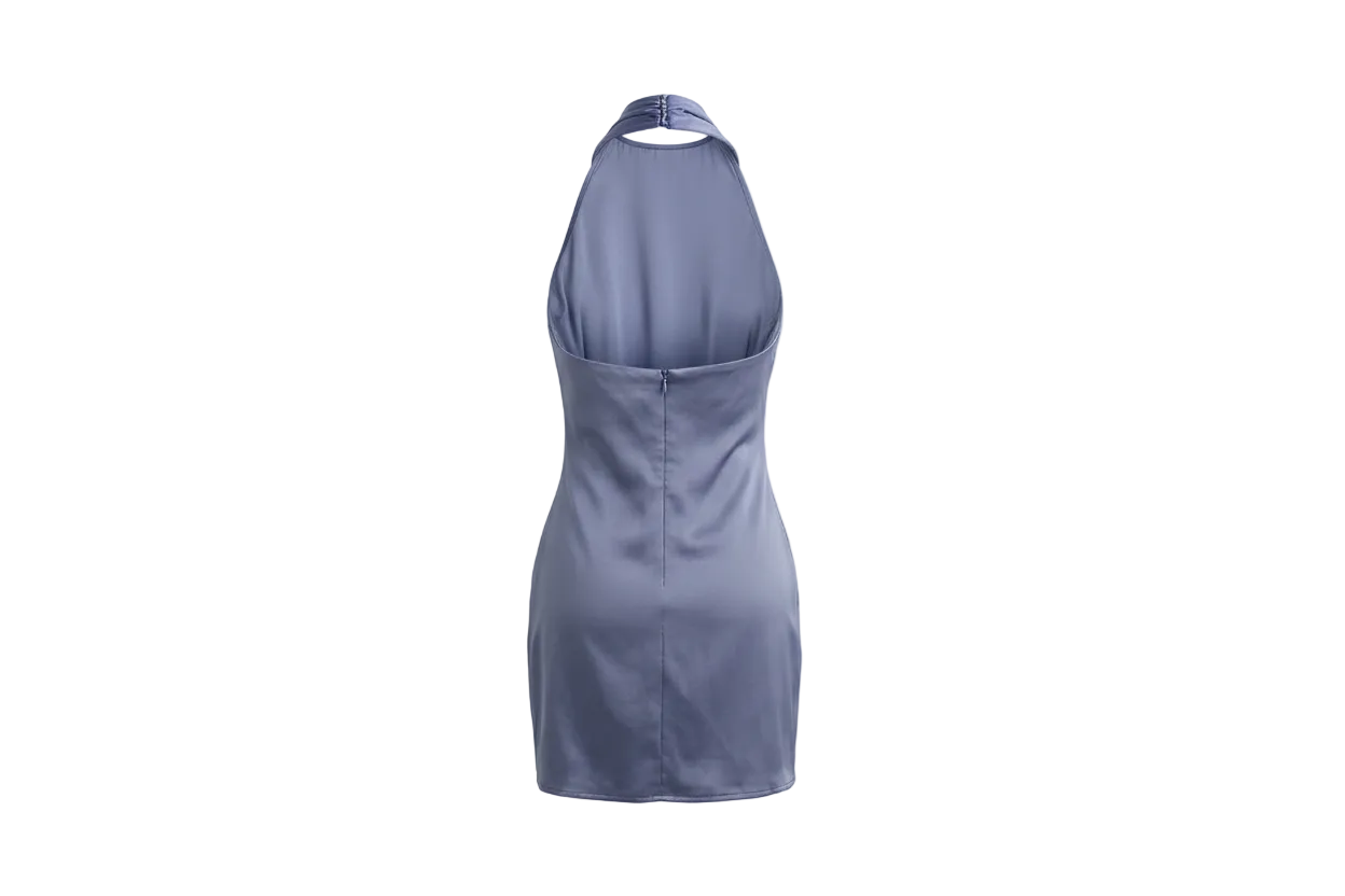Cinq a Sept Dinah Silk Scarf Neck Dress in Purple