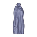 Cinq a Sept Dinah Silk Scarf Neck Dress in Purple