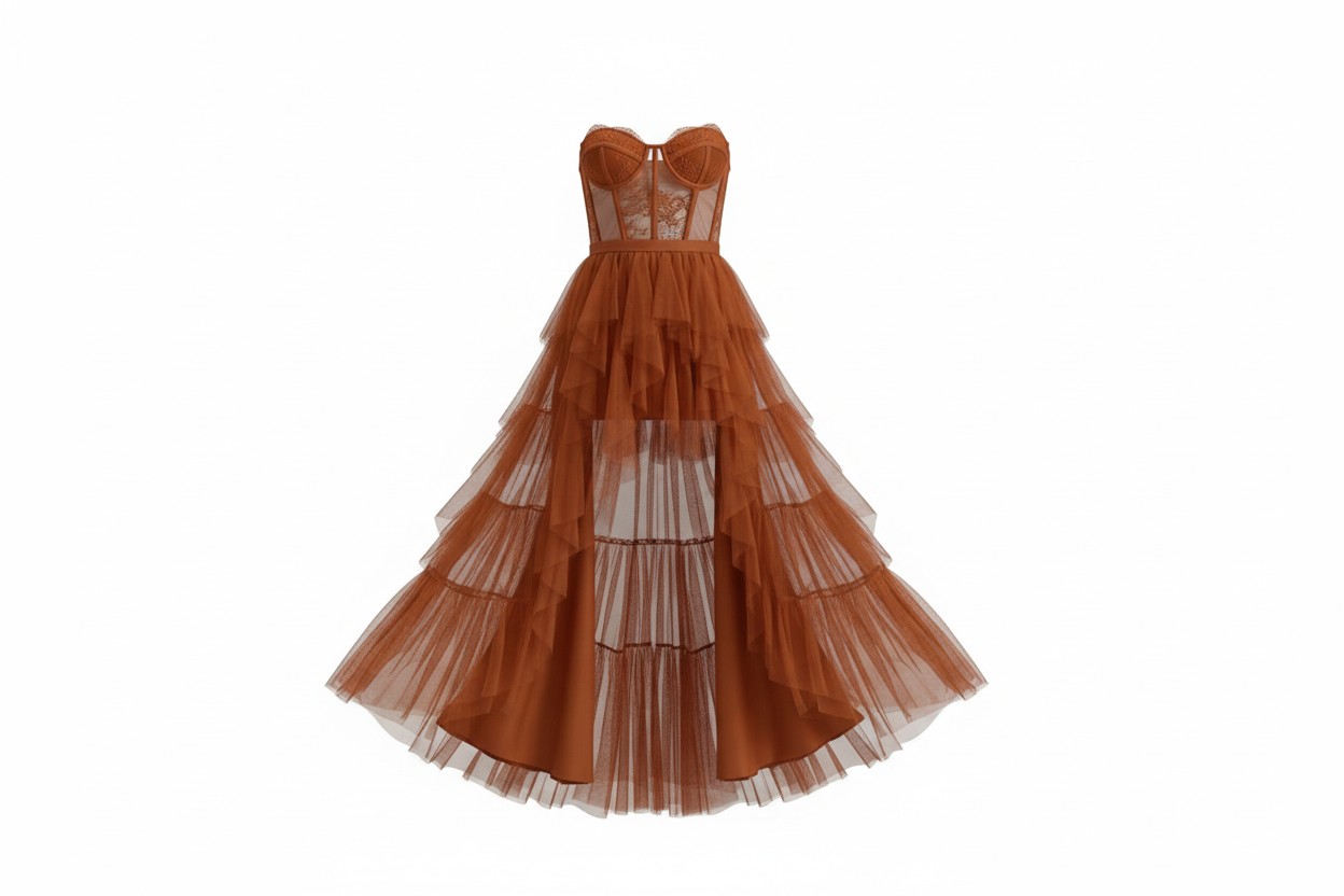 For Love and Lemons X Revolve/Bustier Gown in Rust