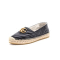Gucci Black Leather GG Espadrilles