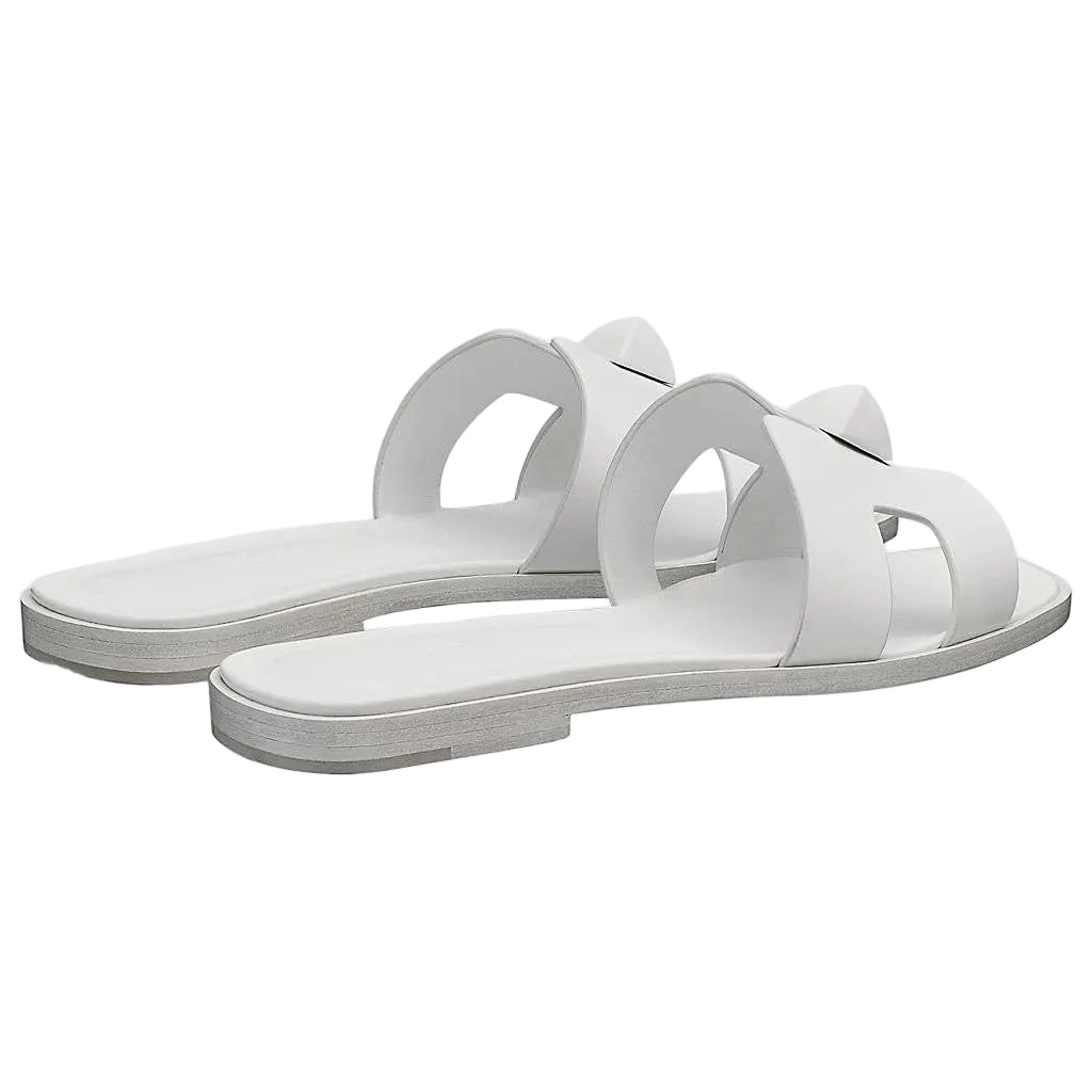 Hermes Oran Sandals in White