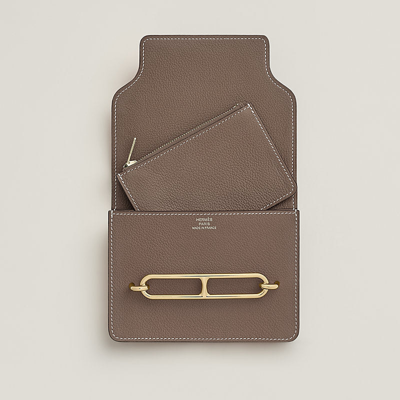 Hermés Roulis Slim Wallet in étoupe