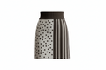 Hermes Cashmere Skirt in Brown and Brown Polka Dots with Slit