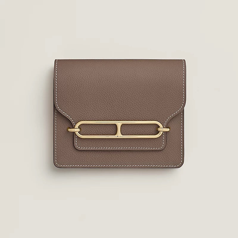 Hermés Roulis Slim Wallet in étoupe
