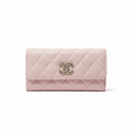 Chanel Caviar Quilted Crystal CC Large Gusset Flap Wallet