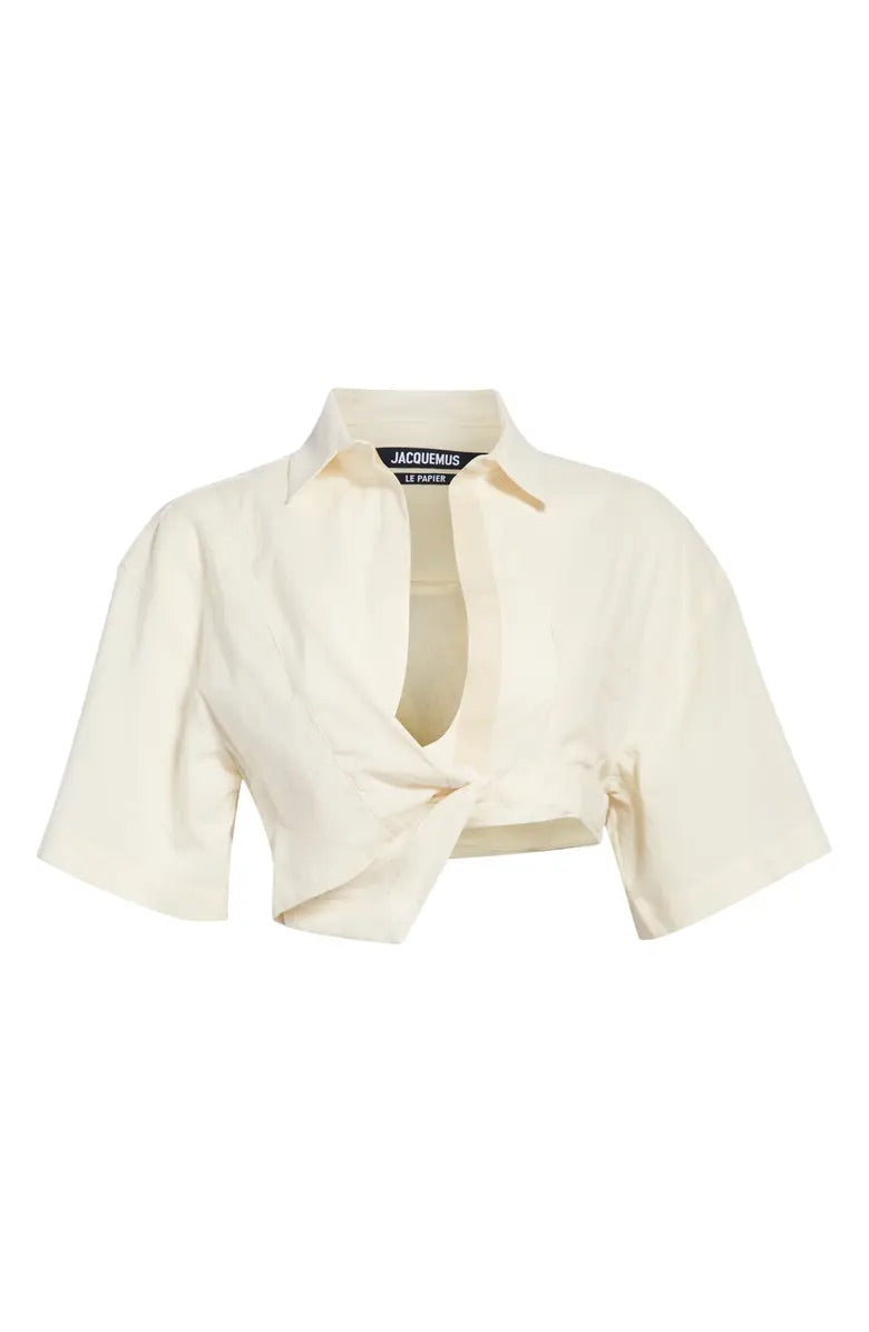 Jacquemus La Chemise Capri Twist Cotton Shirt