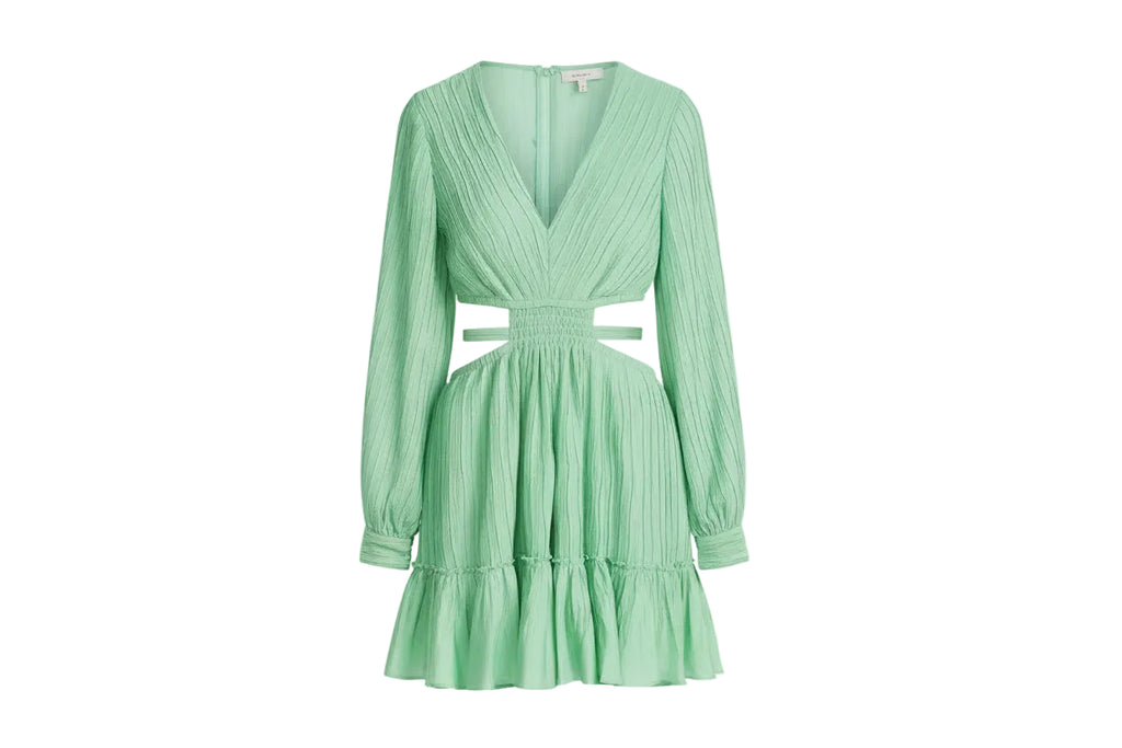Jonathan Simkhai V-neck Mini Dress in Green