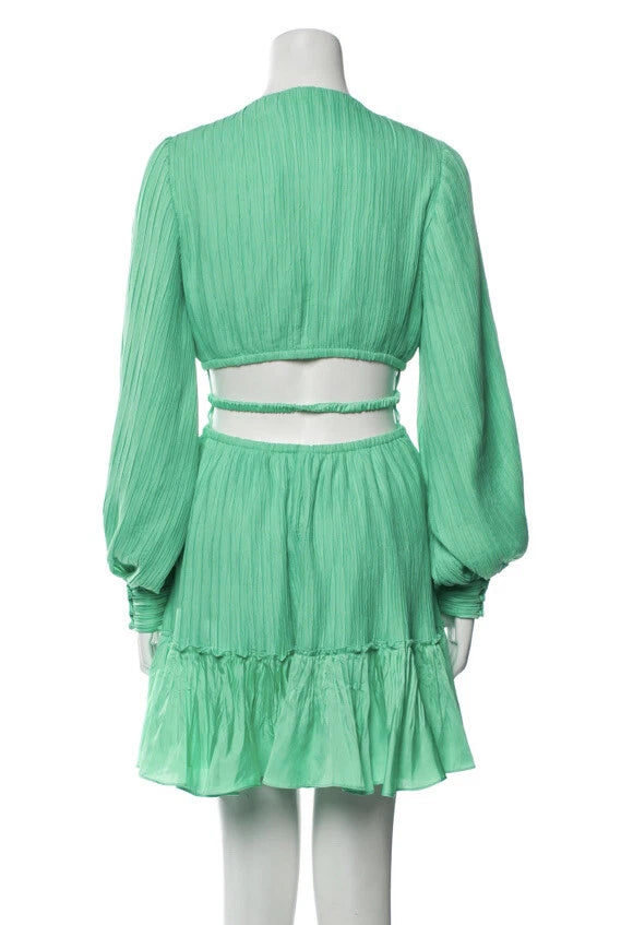 Jonathan Simkhai V-neck Mini Dress in Green