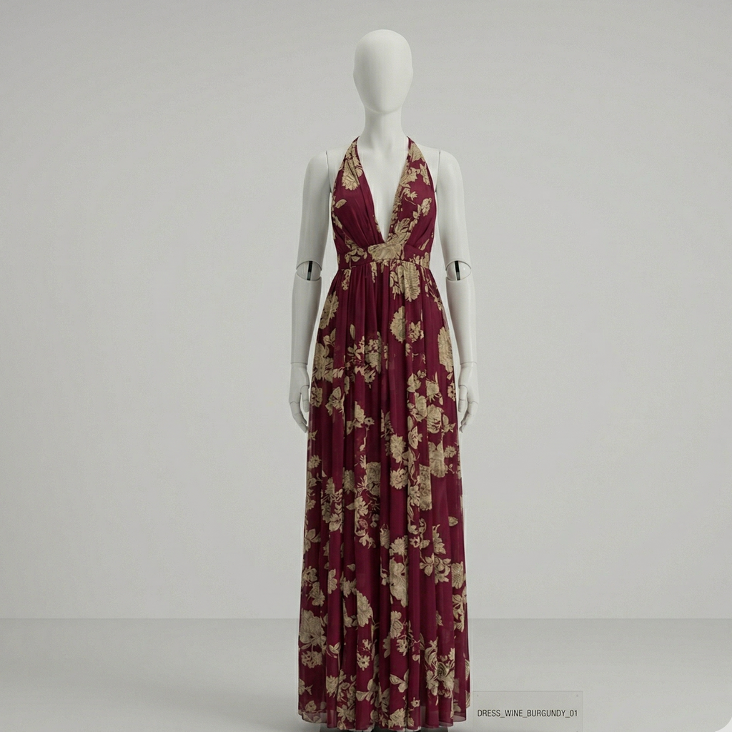Luxxel/Maxi Dress in Red Florals