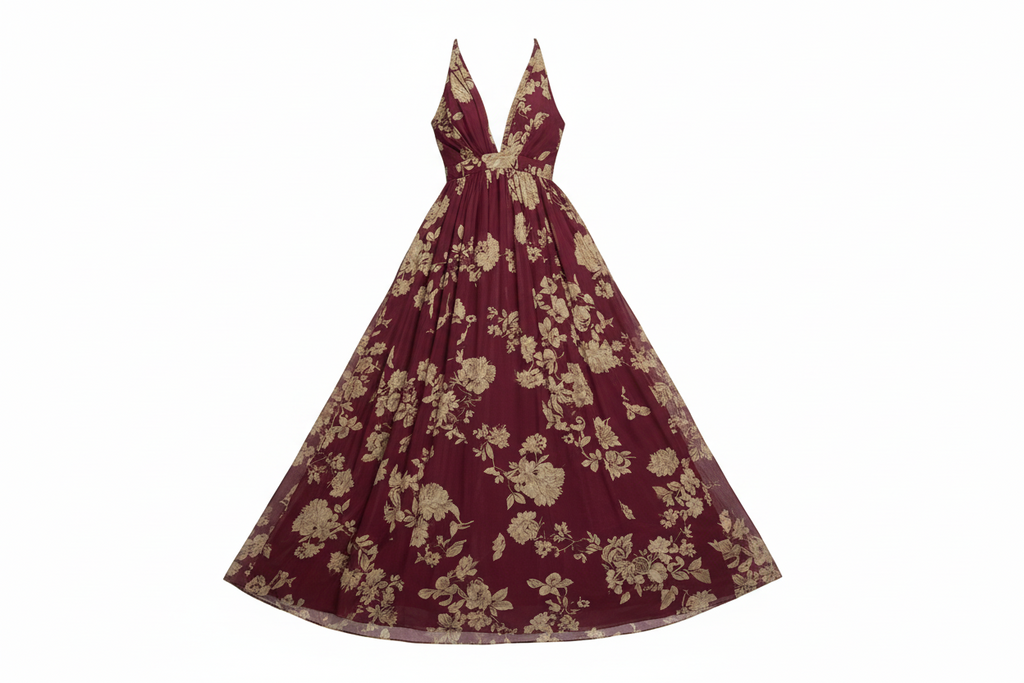 Luxxel/Maxi Dress in Red Florals