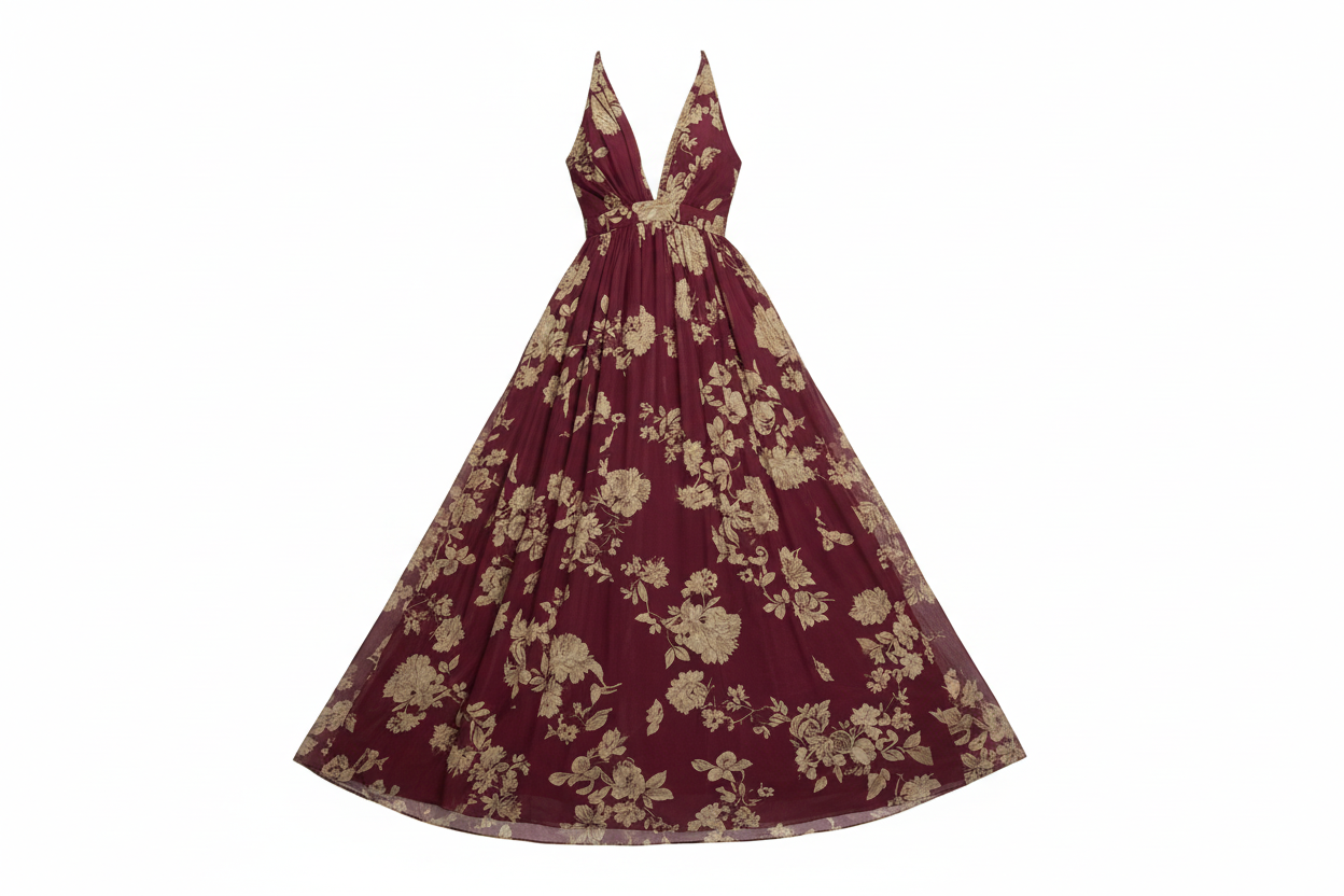 Luxxel/Maxi Dress in Red Florals