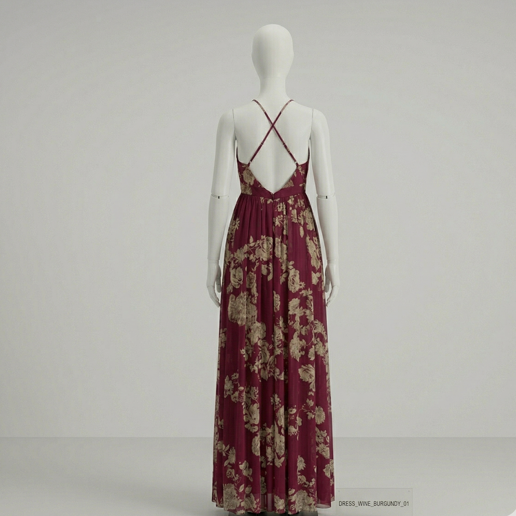 Luxxel/Maxi Dress in Red Florals