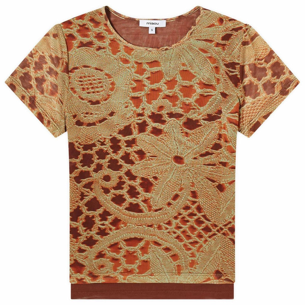 Miaou Mini T-Shirt in Orange Lace