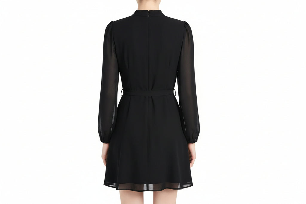 Reformation Black Ottessa Wrap Mini Dress