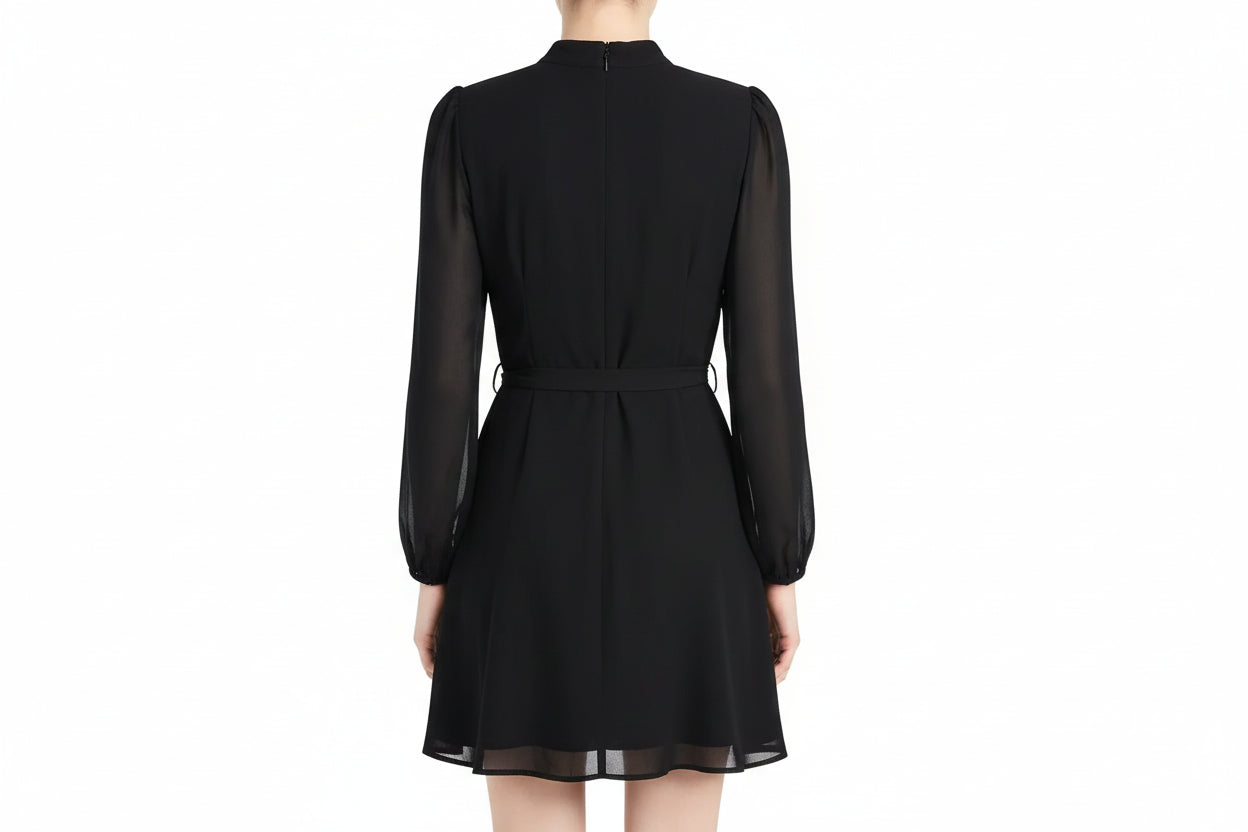Reformation Black Ottessa Wrap Mini Dress