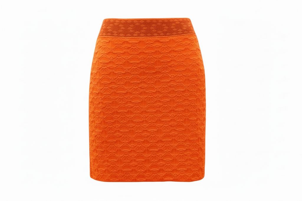 Hermes Cashmere Skirt in Orange