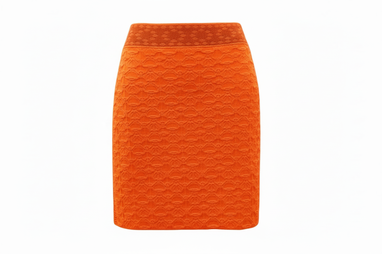Hermes Cashmere Skirt in Orange