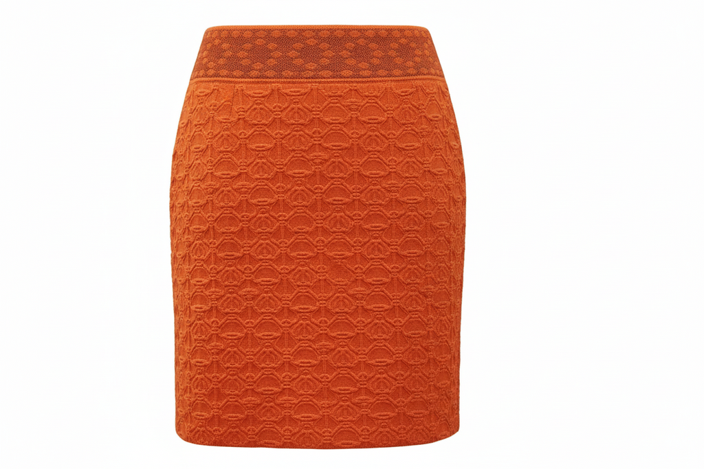 Hermes Cashmere Skirt in Orange