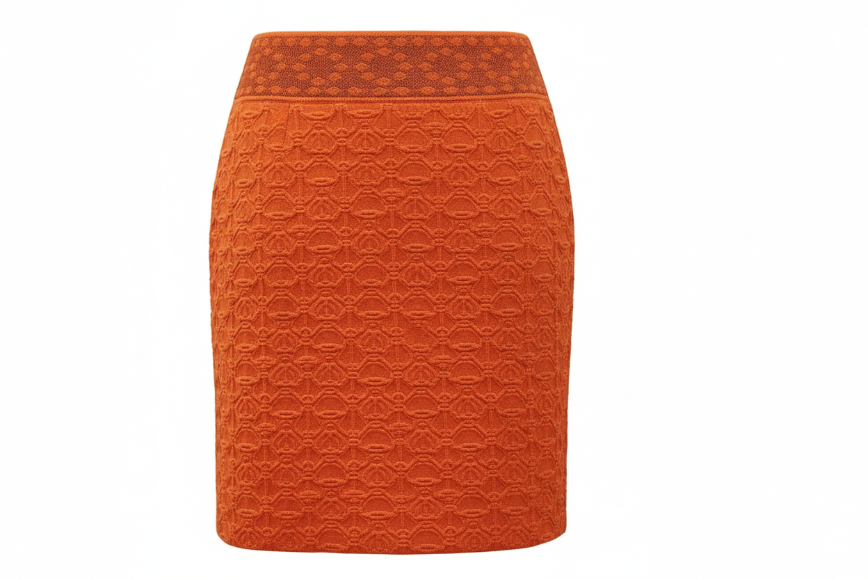 Hermes Cashmere Skirt in Orange