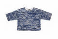 Tibi New York Chenille Tweed Kimono Sleeve Top in Blue