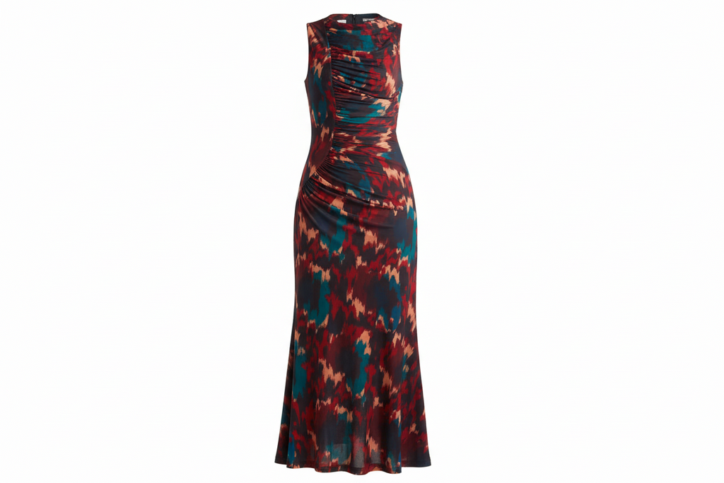 Ulla Johnson Printed Long Dress in Red