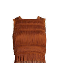 Ulla Johnson Ziva Plissé Satin Sleeveless Top
