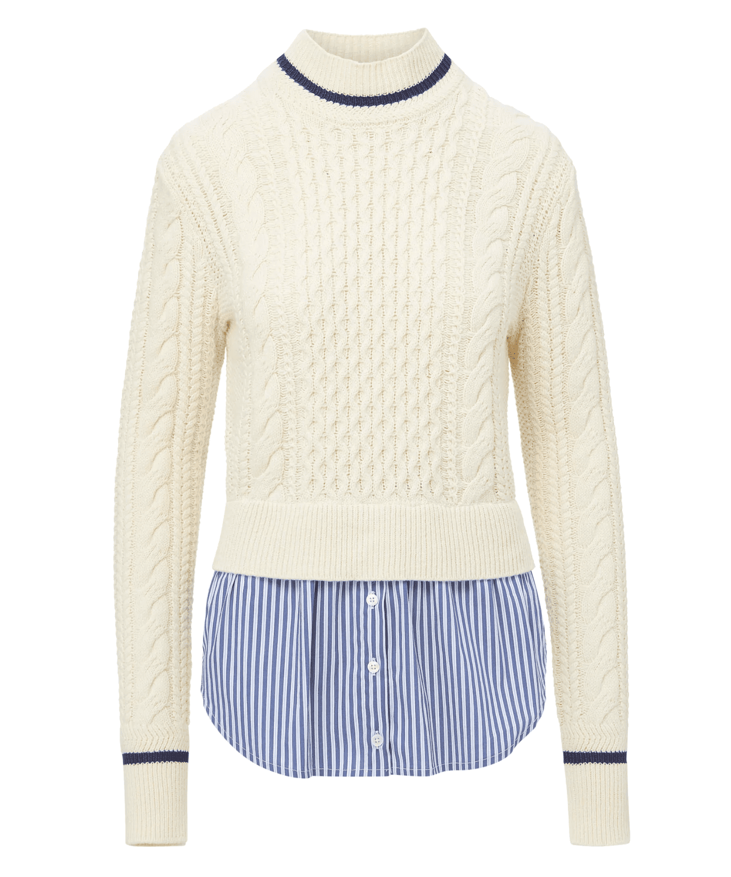 Veronica Beard Fritz Mixed Media Sweater in Ivory