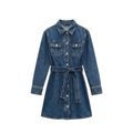 Zara Denim Long Sleeve Belted Dress