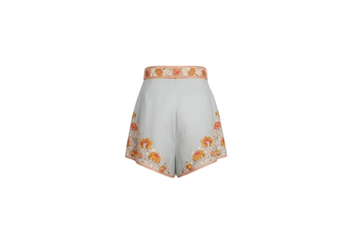 Zimmermann Andie Floral Linen High-Rise Shorts
